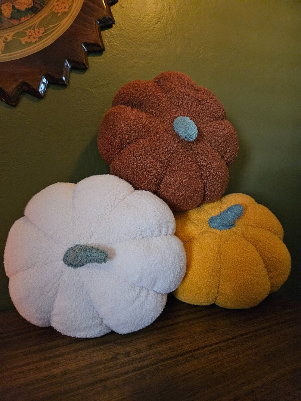 Sherpa Pumpkin Pillows Boucle Fall Decor Cushions Bundle